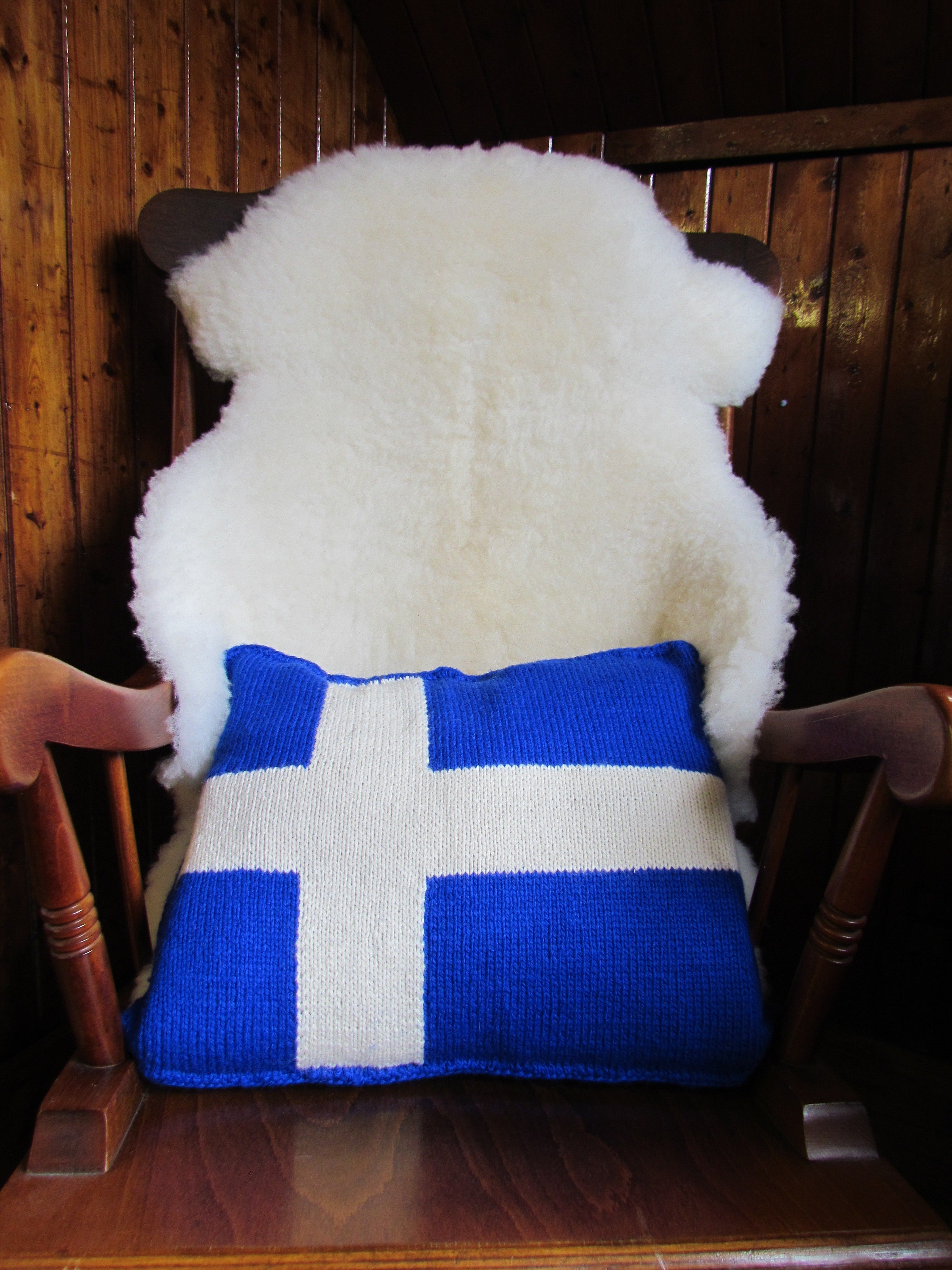 Flying the (knitted) Shetland Flag